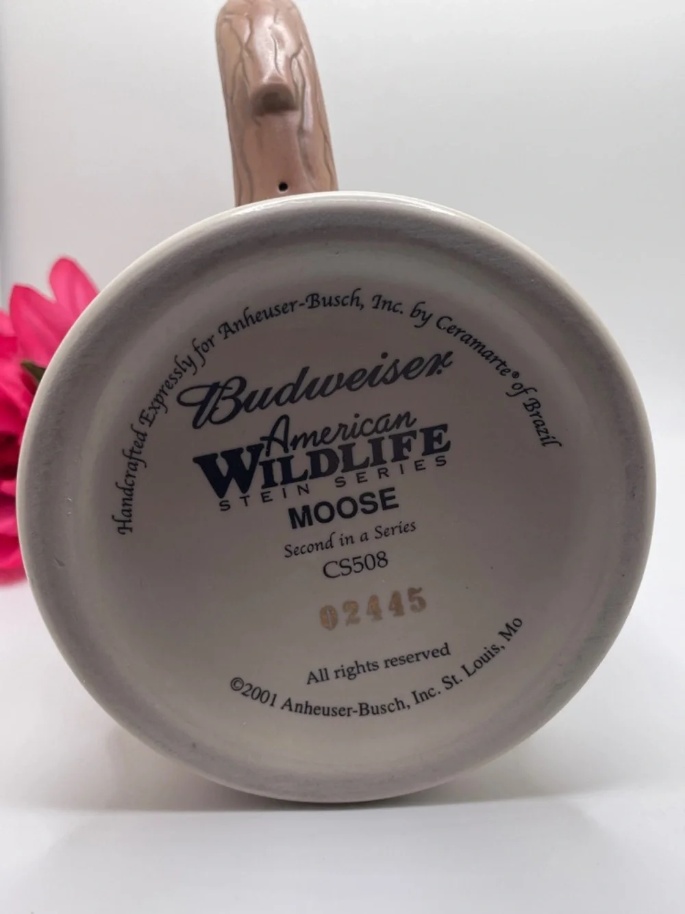 2002 Anheuser-Busch “Budweiser American Wildlife Series” Ceramic Moose Stein - Picture 2 of 9